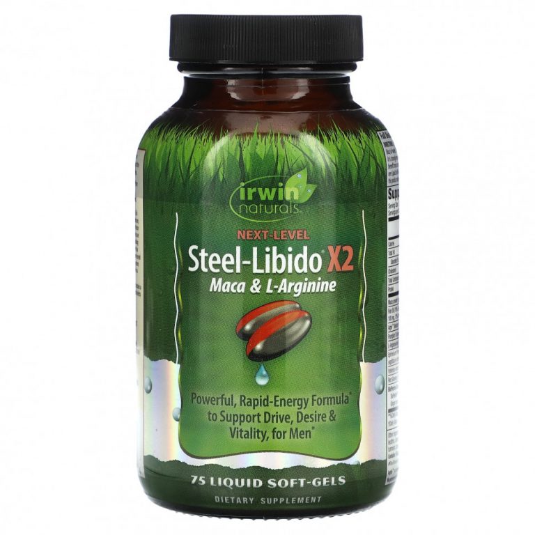 Irwin Naturals, Steel-Libido X2, мака и L-аргинин, 75 желатиновых капсул