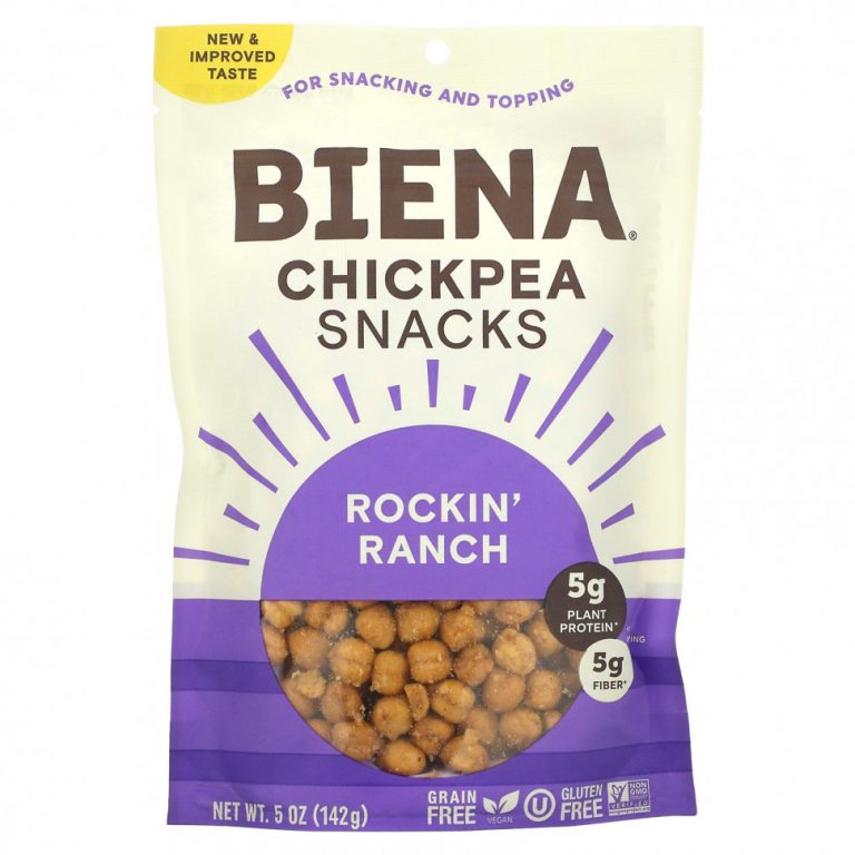 BIENA, Снеки из нута, Rockin ‘Ranch, 142 г (5 унций)