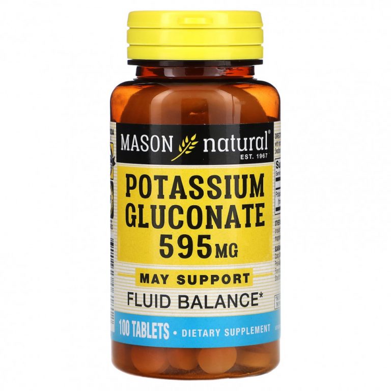 Mason Natural, Potassium Gluconate, 595 mg, 100 Tablets