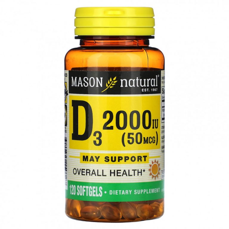 Mason Natural, D3, 50 mcg (2,000 IU), 120 Softgels