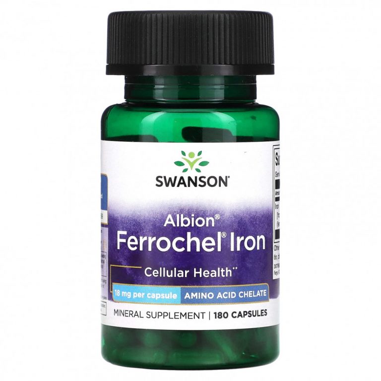 Swanson, Albion, Ferrochel Iron, 18 мг, 180 капсул