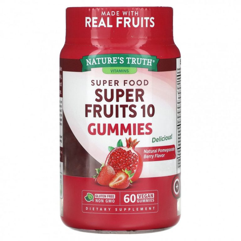 Nature’s Truth, Super Fruits, 10 жевательных мармеладок, натуральные ягоды граната, 60 веганских жевательных мармеладок