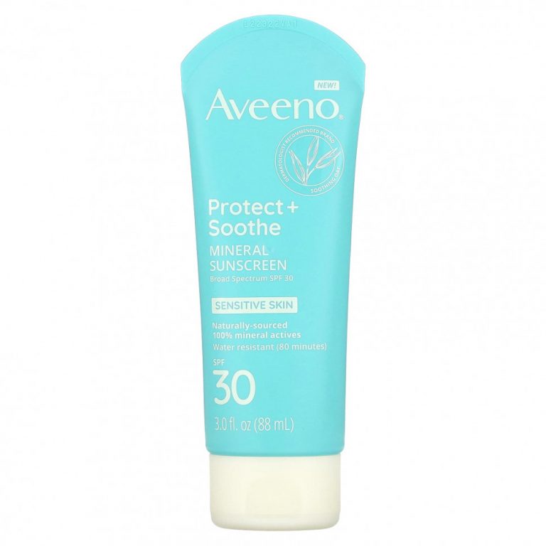 Aveeno, Минеральное солнцезащитное средство для защиты и успокоения, SPF 30, 88 мл (3 жидк. Унции)