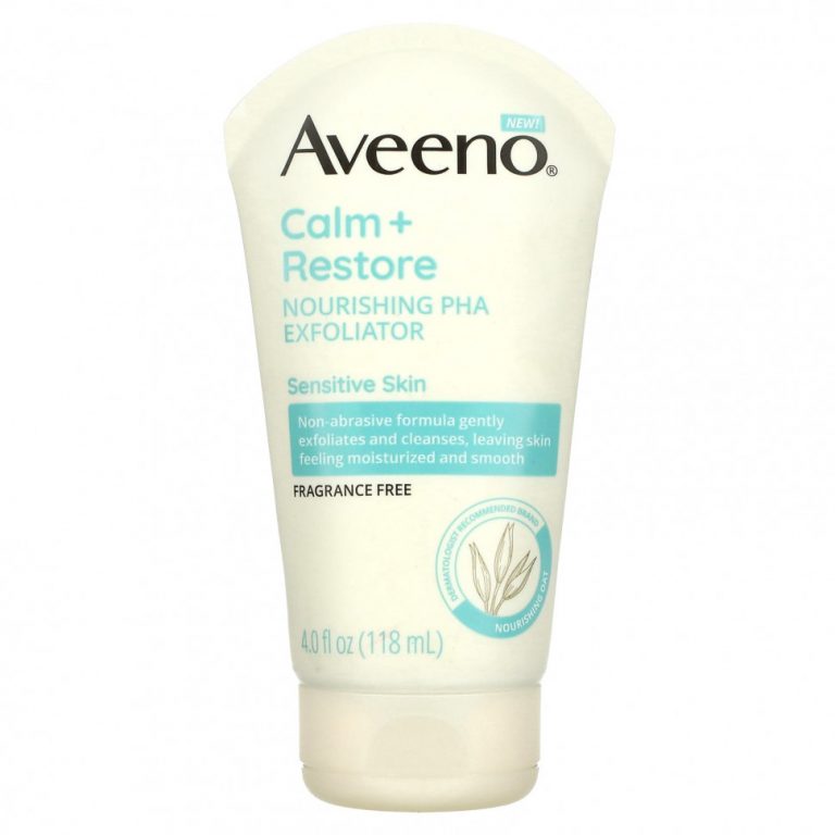 Aveeno, Calm + Restore, питательное отшелушивающее средство с ПГК, без отдушек, 118 мл (4 жидк. Унции)