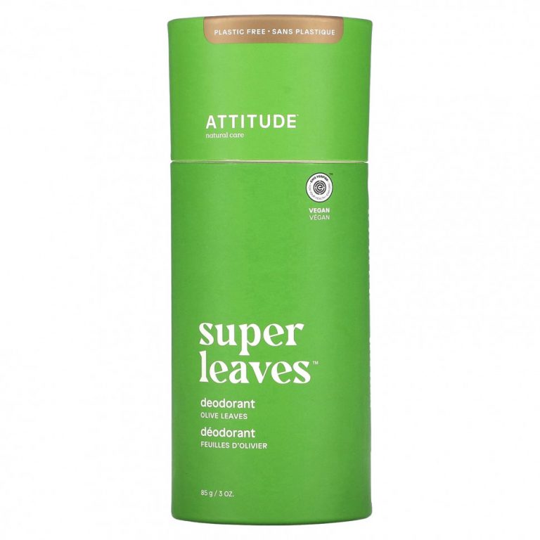 ATTITUDE, Super Leaves, дезодорант, листья оливы, 85 г (3 унции)