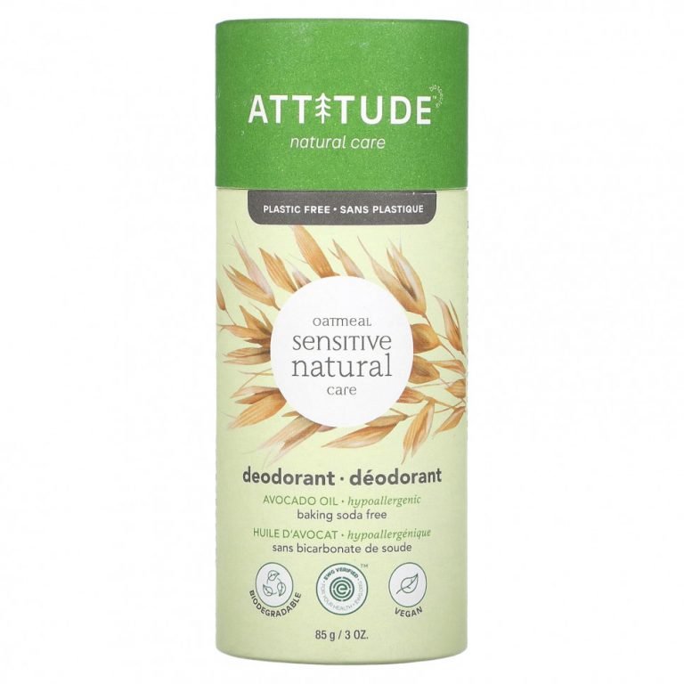 ATTITUDE, Oatmeal Sensitive Natural Care, дезодорант, масло авокадо, 85 г (3 унции)