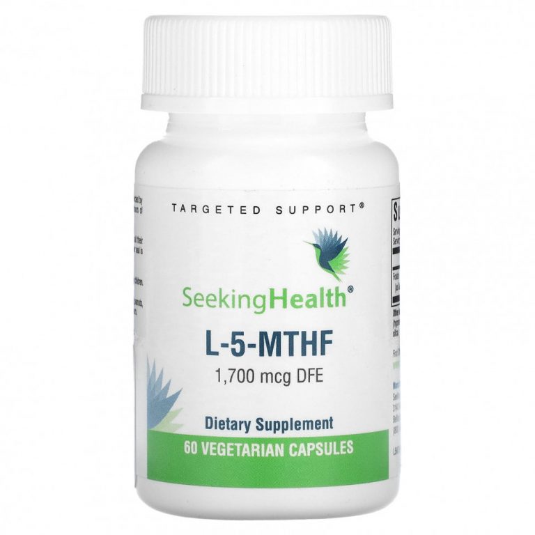 Seeking Health, L-5-MTHF, 1700 мкг DFE, 60 вегетарианских капсул