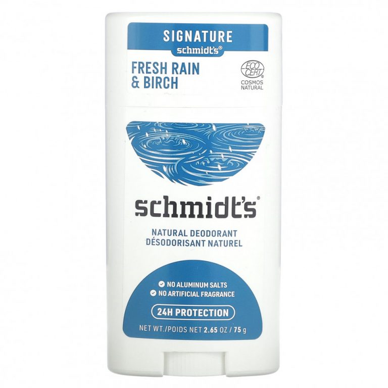 Schmidt’s, Натуральный дезодорант, Fresh Rain & Birch, 75 г (2,65 унции)