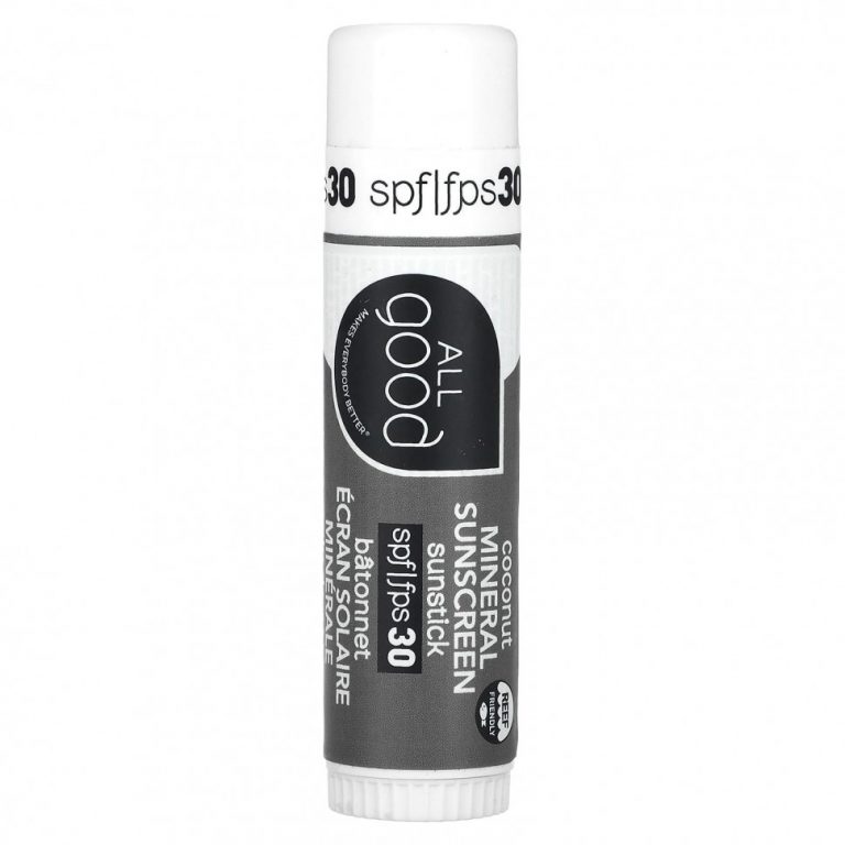 All Good Products, Минеральное солнцезащитное средство, солнцезащитный крем, SPF 30, кокос, 17 г (0,6 унции)