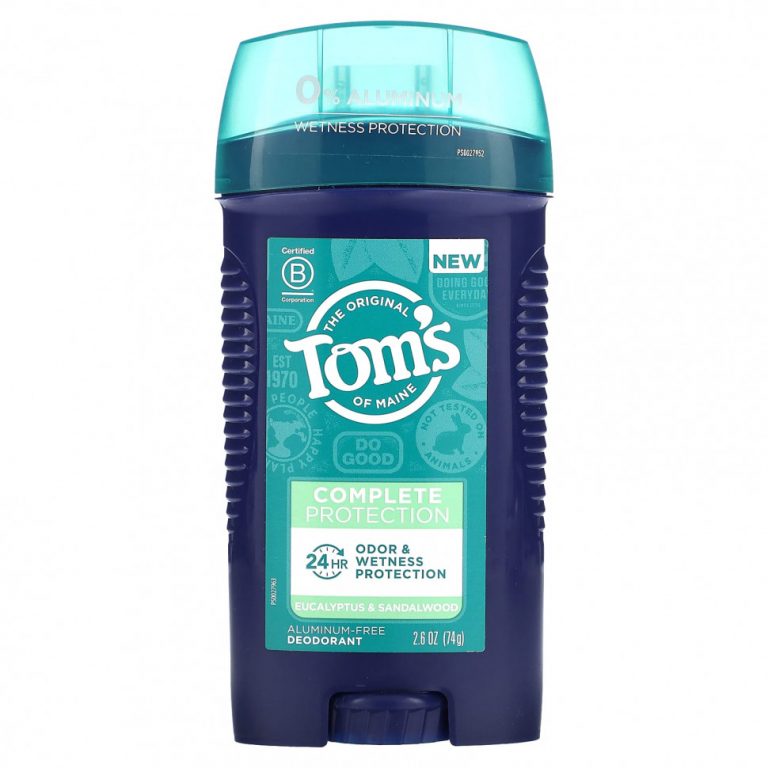 Tom’s of Maine, Дезодорант для комплексной защиты без алюминия, эвкалипт и сандал, 74 г (2,6 унции)