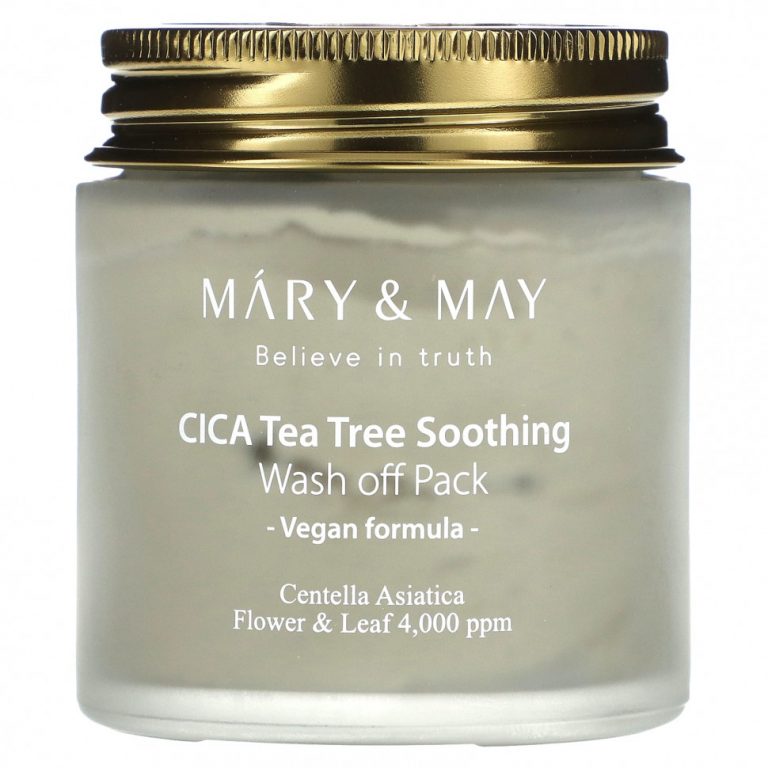 Mary&May, CICA Tea Tree Soothing, смываемая маска, 125 г (4,4 унции)