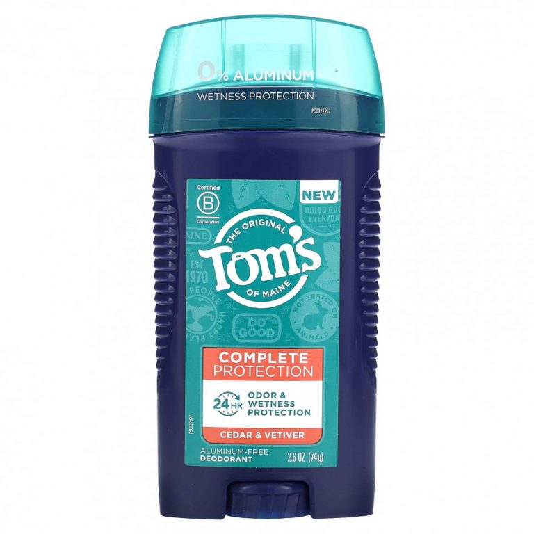 Tom’s of Maine, Дезодорант для комплексной защиты без алюминия, кедр и ветивер, 74 г (2,6 унции)