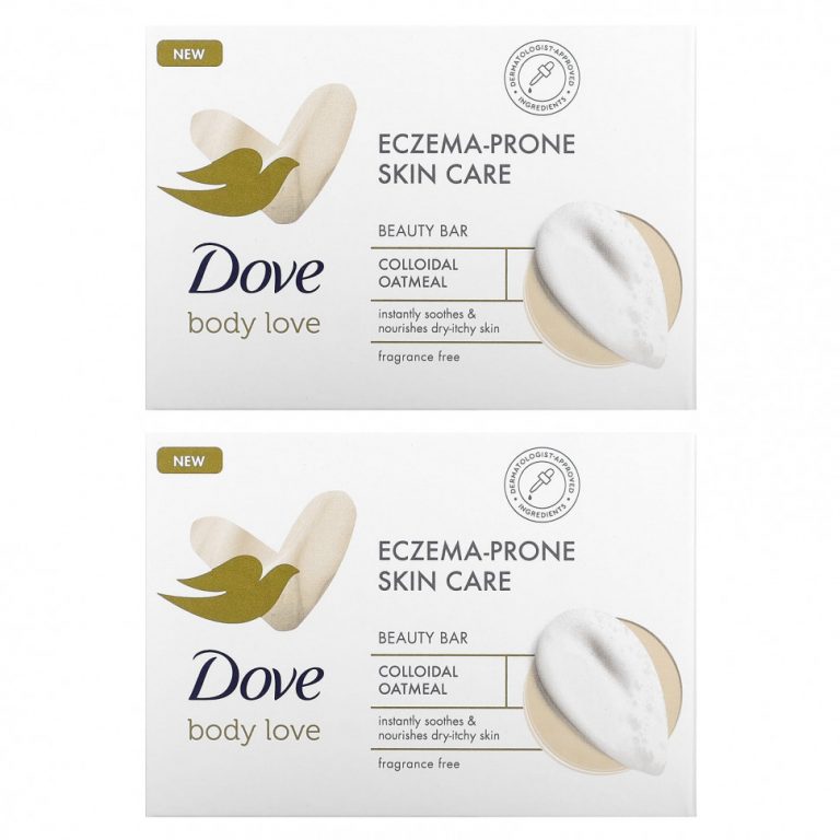 Dove, Body Love, мыло для ухода за кожей, склонной к экземе, без отдушек, 2 батончика по 106 г (3,75 унции)