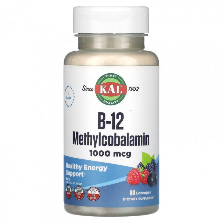 KAL, B-12 Methylcobalamin, Berry, 1,000 mcg, 60 Lozenges