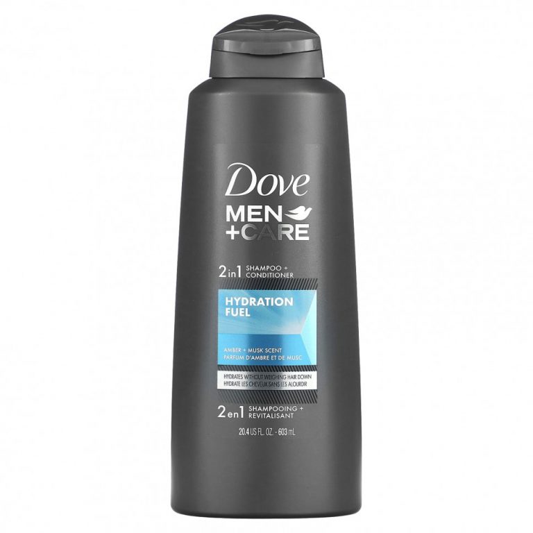 Dove, Men + Care, шампунь и кондиционер 2 в 1, увлажняющее средство, амбра и мускус, 603 мл (20,4 жидк. Унции)