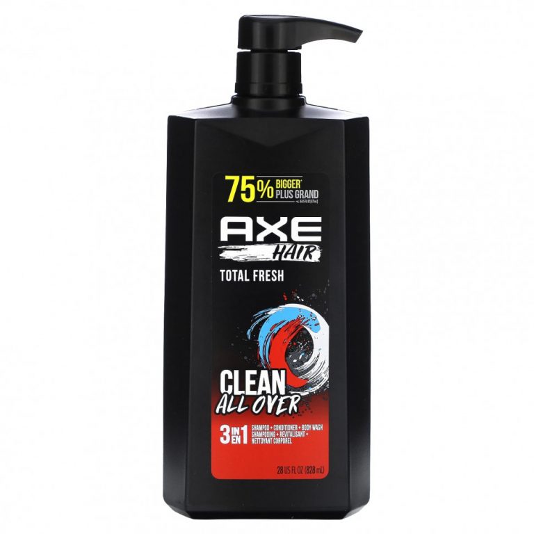 Axe, Hair, очищение всей поверхности, шампунь 3 в 1, кондиционер и гель для душа, Total Fresh, 828 мл (28 жидк. Унций)