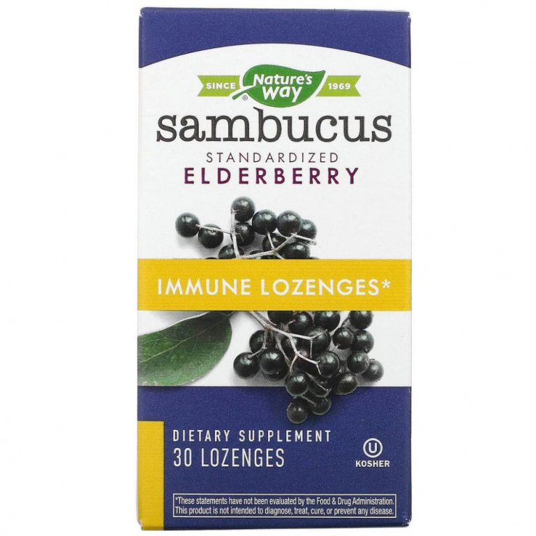 Nature’s Way, Sambucus Immune, бузина, стандартизированный экстракт, 30 пастилок