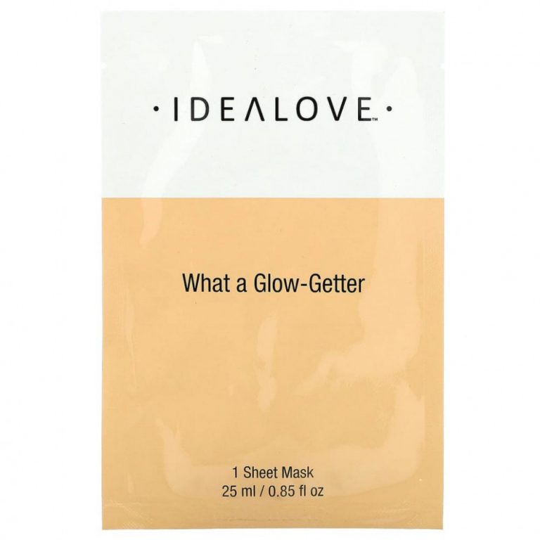 Idealove, What a Glow-Getter, тканевая косметическая маска для сияния кожи, 1 шт., 25 мл (0,85 жидк. унции)