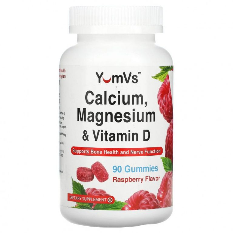 YumV’s, Calcium, Magnesium & Vitamin D, Raspberry Flavor, 90 Gummies