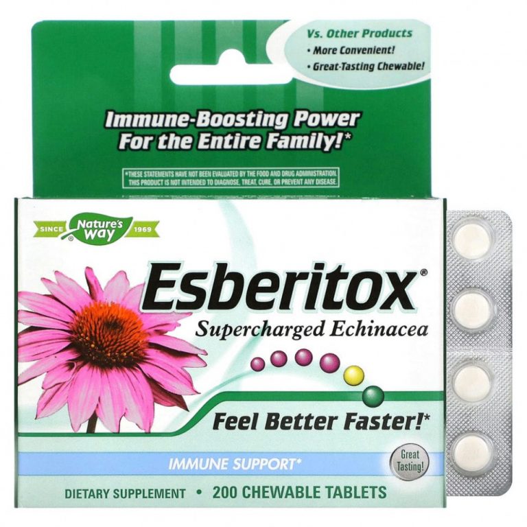 Nature’s Way, Esberitox, Supercharged Echinacea, 200 жевательных таблеток