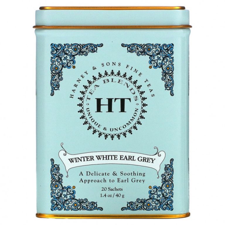 Harney & Sons, HT Tea Blends, зимний белый чай Эрл Грей, 20 пакетиков, 40 г (1,4 унции)