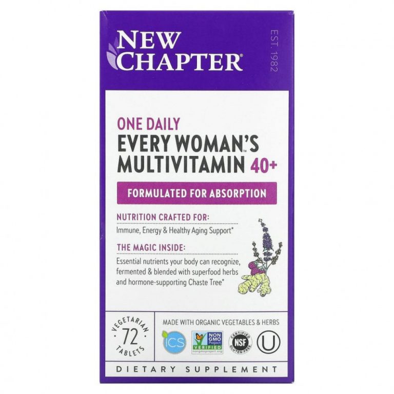 New Chapter, 40+ Every Woman’s One Daily, витаминный комплекс на основе цельных продуктов для женщин старше 40 лет, 72 вегетарианские таблетки