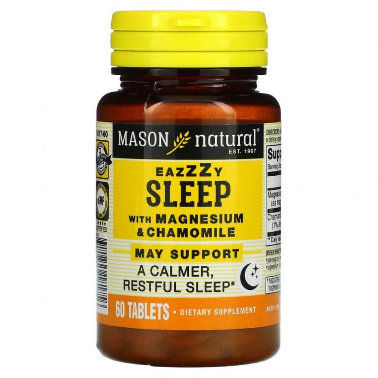 Mason Natural, Eazzzy Sleep с магнием и ромашкой, 60 таблеток