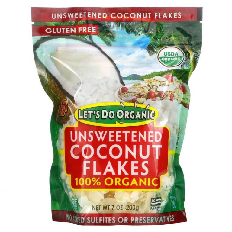 Edward & Sons, Edward & Sons, Let’s Do Organic, 100% Organic Unsweetened Coconut Flakes, 7 oz (200 g)