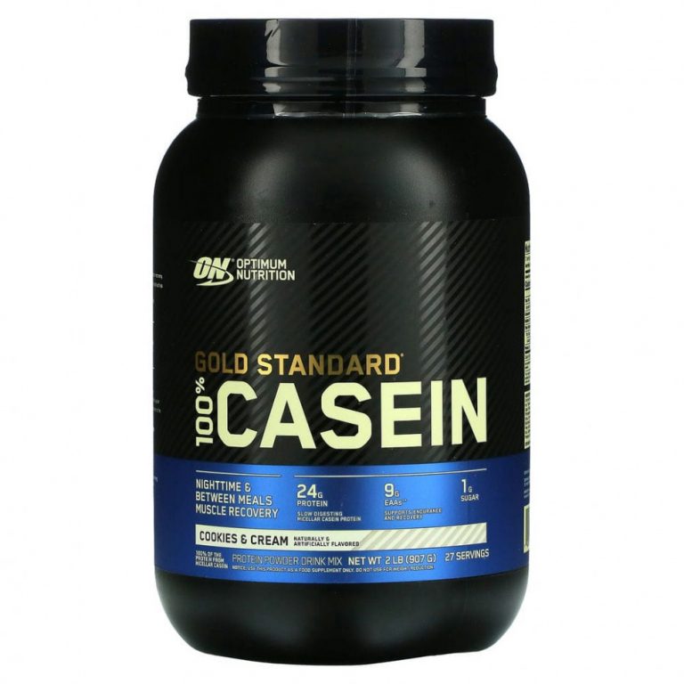 Optimum Nutrition, Gold Standard 100% Casein, казеин со вкусом печенья и сливок, 909 г (2 фунта)