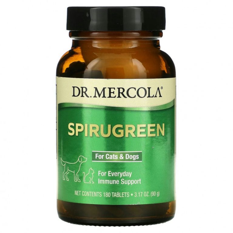 Dr. Mercola, SpiruGreen, для кошек и собак, 180 таблеток