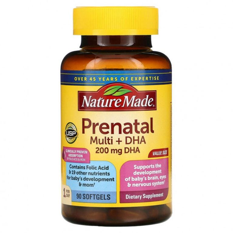 Nature Made, Prenatal Multi + DHA(ДГК), 90 капсул