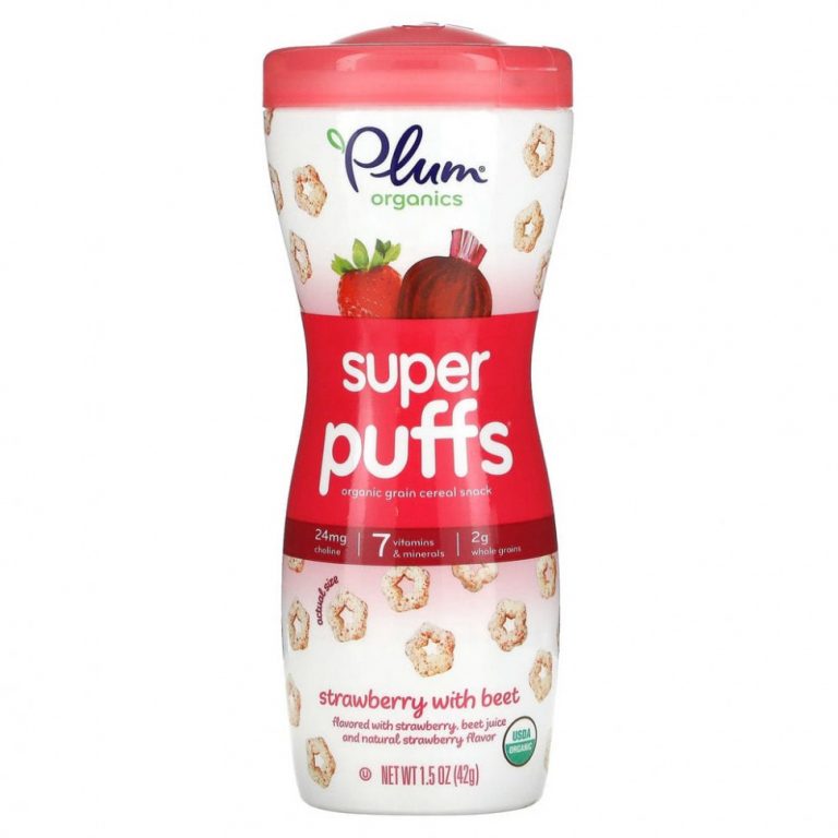 Plum Organics, Super Puffs, снек из органических злаков, клубника и свекла, 42 г (1,5 унции)