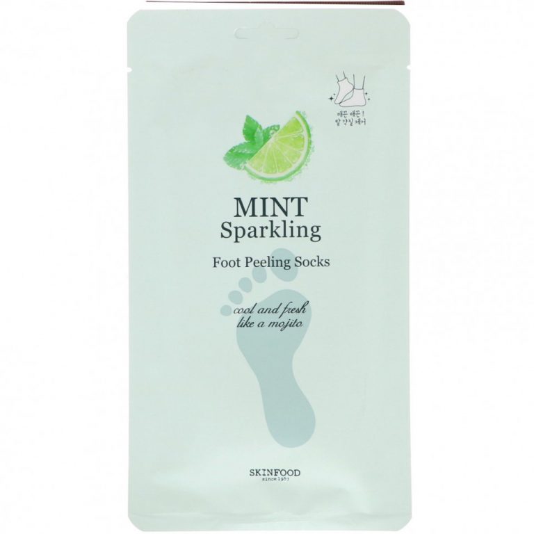 Skinfood, Mint Sparkling, Носки для пилинга ног, 1 пара, 1,41 жидкой унции (40 г)