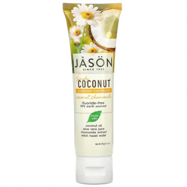 Jason Natural, Simply Coconut, успокаивающая зубная паста, кокосовая ромашка, 119 г (4,2 унции)