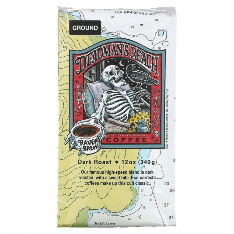 Raven’s Brew Coffee, Deadman’s Reach, молотый, темная обжарка, 340 г (12 унций)