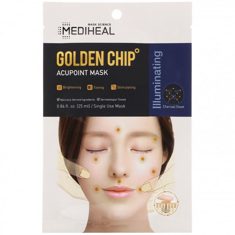 Mediheal, Golden Chip, тканевая акупунктурная маска, 1 шт., 25 мл (0,84 жидк. унции)