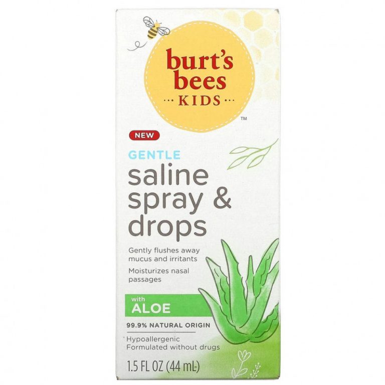 Burt’s Bees, Kids, Мягкий солевой спрей и капли с алоэ, 1,5 жидких унции (44 мл)