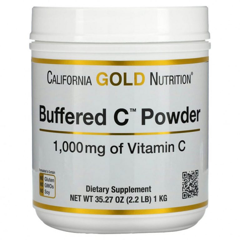 California Gold Nutrition, Buffered Gold C, некислый буферизованный витамин C в форме порошка, аскорбат натрия, 1000 мг, 1 кг (2,2 фунта)