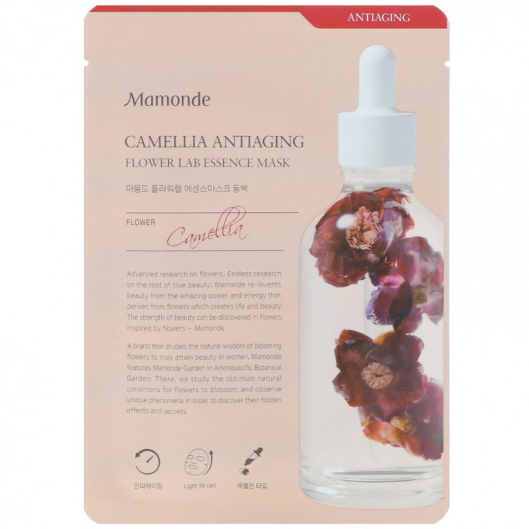 Mamonde, Flower Lab Essence Mask, антивозрастная маска с камелией, 1 шт., 25 мл