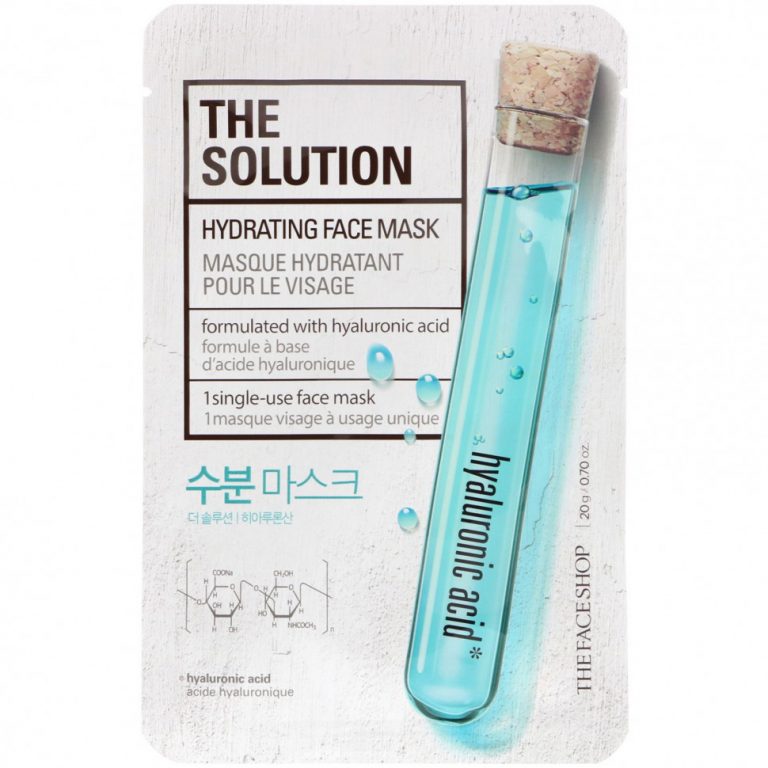 The Face Shop, The Solution, увлажняющая маска для лица, 1 шт., 20 г (0,70 унции)