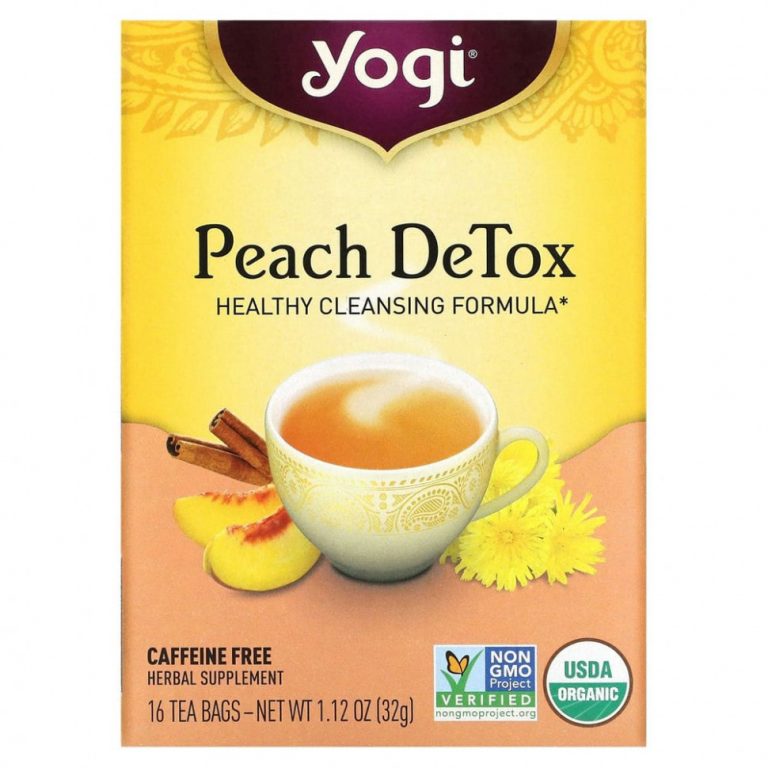 Yogi Tea, Peach DeTox, персик, без кофеина, 16 чайных пакетиков, 32 г (1,12 унций)