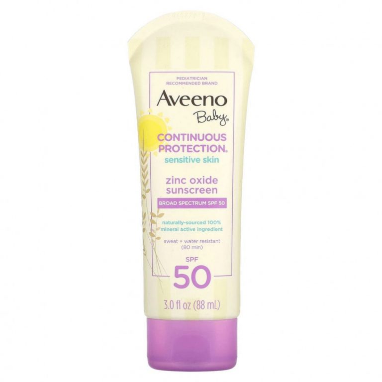 Aveeno, Для детей, солнцезащитное средство с оксидом цинка, SPF 50, 88 мл (3 жидк. Унции)