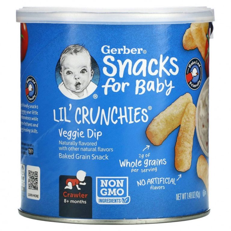 Gerber, Lil’ Crunchies, для малышей от 8 месяцев, овощной соус, 42 г (1,48 унции)