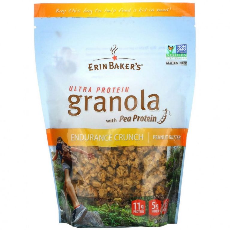 Erin Baker’s, Ultra Protein Granola с гороховым протеином, арахисовая паста, 340 г (12 унций)