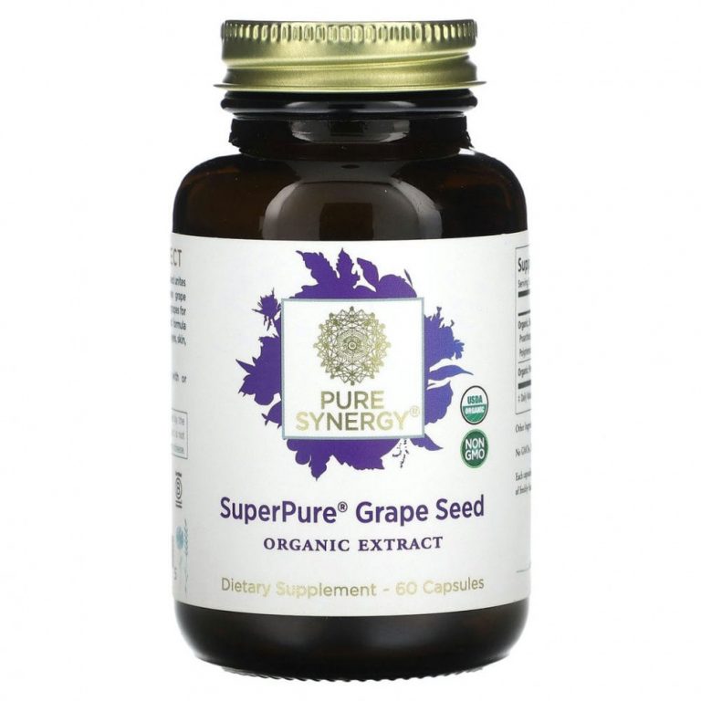 Pure Synergy, Super Pure, виноградные косточки, 60 капсул