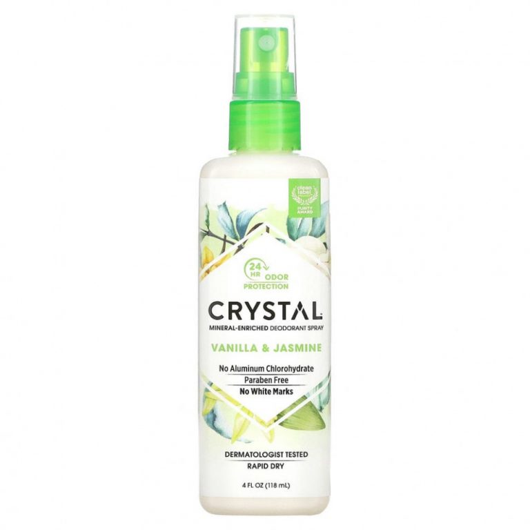 Crystal Body Deodorant, минеральный дезодорант-спрей, с запахом ванили и жасмина,118 мл (4 жидк. унции)