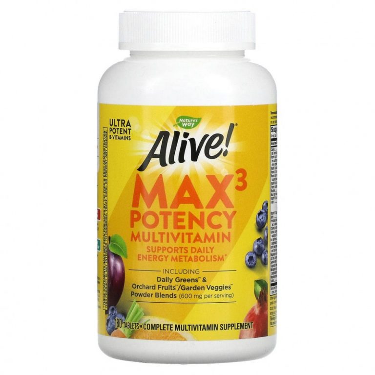 Nature’s Way, Alive! Max3 Potency, мультивитамины, 180 таблеток