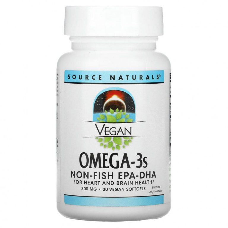 Source Naturals, Vegan Omega-3s EPA-DHA, 300 мг, 30 мягких таблеток