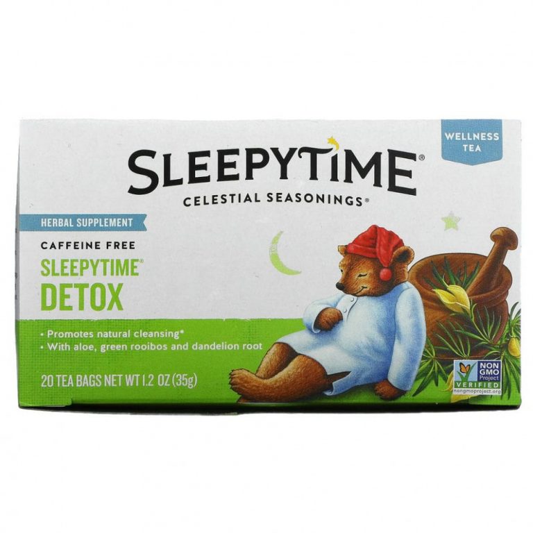 Celestial Seasonings, Sleepytime, чай для хорошего самочувствия, детокс, без кофеина, 20 чайных пакетиков, 35 г (1,2 унции)