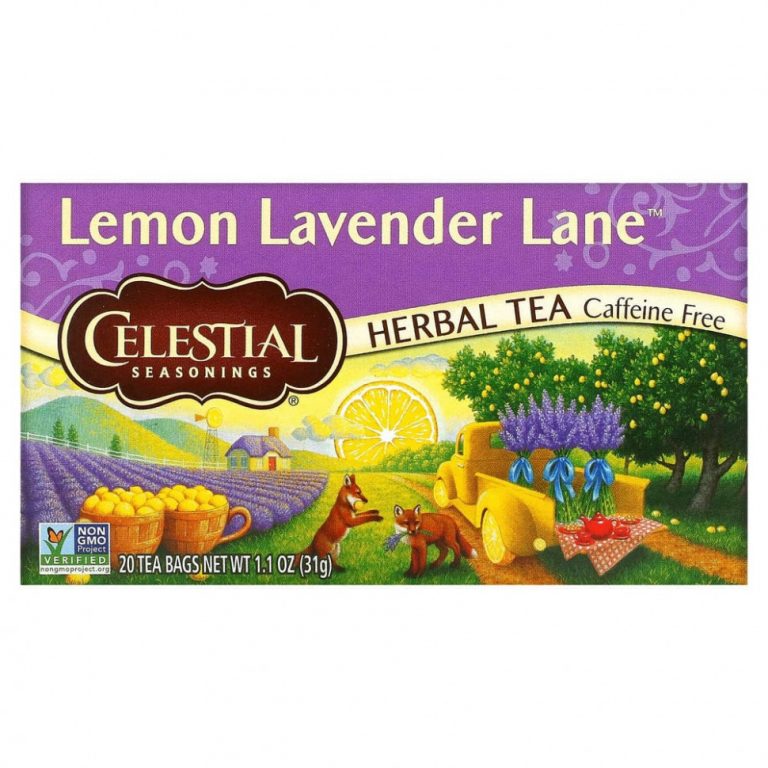 Celestial Seasonings, травяной чай, Lemon Lavender Lane, без кофеина, 20 чайных пакетиков, 31 г (1,1 унции)